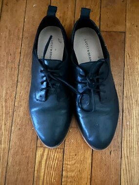 Must Go‼️ Lucky Brand Black Leather Lace-Up Oxfords.